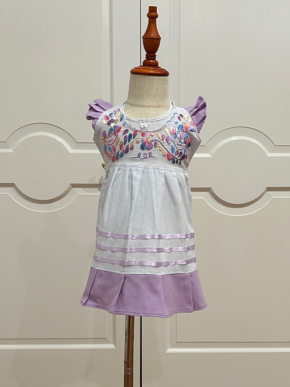 Mexican Girls Dress With Hand Embroidered.